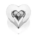 heart with triangle in an infinite 3 triangles tattoo design idea
