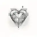 heart with triangle in an infinite 3 triangles tattoo design idea