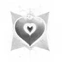 heart with triangle in an infinite 3 triangles tattoo design idea