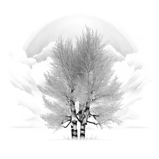 aspen tree scene tattoo design idea
