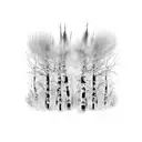 realistic aspen trees tattoo design idea