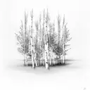 realistic aspen trees tattoo design idea