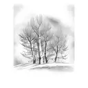 realistic aspen trees tattoo design idea