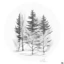 Aspen trees with leaves for a half sleeve tattoo design idea