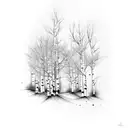 Aspen trees with leaves for a half sleeve tattoo design idea