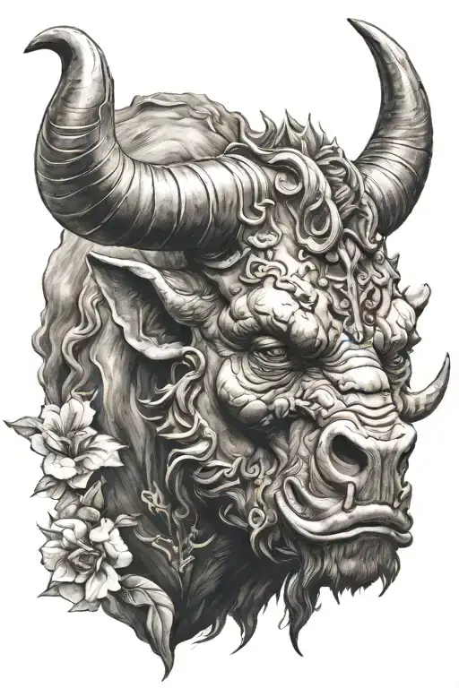 realistic Minotaur tattoo tattoo design idea