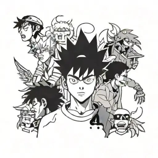 Mob Psycho Boondocks tattoo design idea
