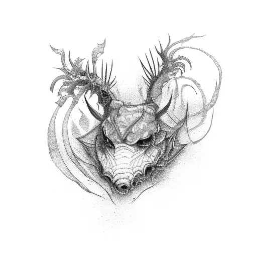 Beautiful scenery of hell tattoo design idea