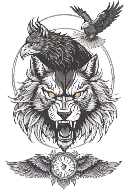 use wolf, lion and eagle eyes for forearm tattoos inspired tattoo design idea