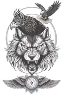 use wolf, lion and eagle eyes for forearm tattoos inspired tattoo design idea