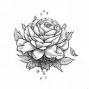 forearm maple leaves and peonies and the name jay in cool cJay in cool c and clouds  tattoo design idea