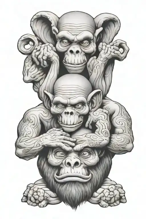 hear no evil speak no evil tattoo design idea