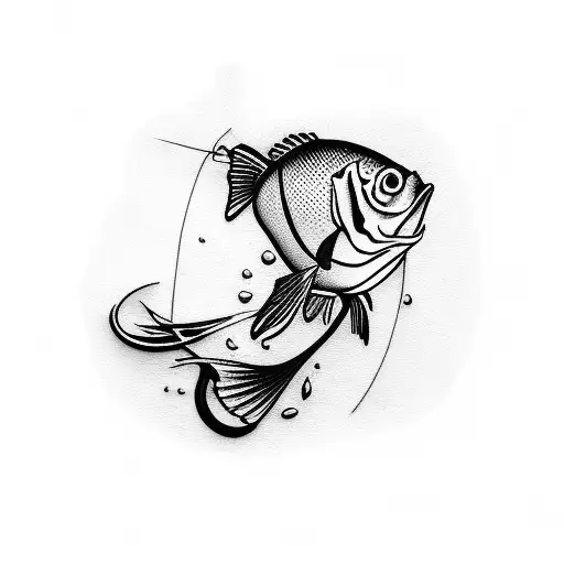 fishing hooks tattoo design idea