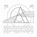 dark side of the moon with brick wall in background  tattoo design idea