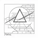 dark side of the moon with brick wall in background  tattoo design idea