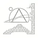 dark side of the moon with brick wall in background  tattoo design idea