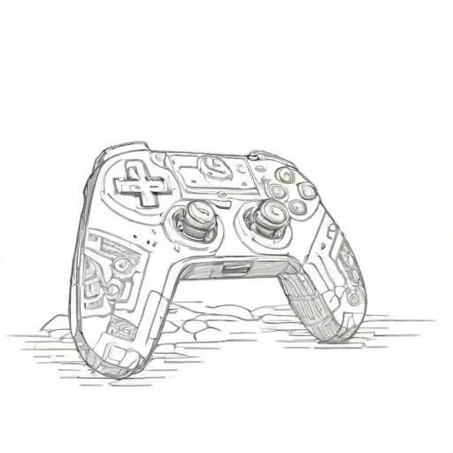 Combine a gaming controller with Viking runes and symbols, showcasing the client's love for both gaming and Viking history tattoo design idea