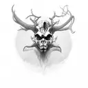 Wendigo skull tattoo design idea