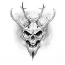 Wendigo skull tattoo design idea