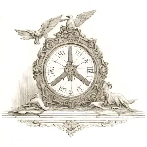 a dark period of time in the past but having peace with it in the future. related to history tattoo design idea