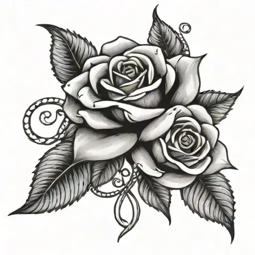 charmed symbol intertwined rose intertwined tattoo design idea