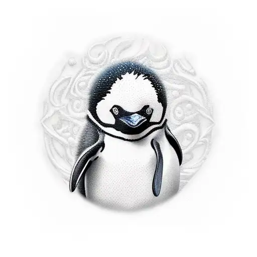 funny Penguin tattoo design idea