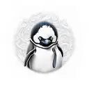 funny Penguin tattoo design idea