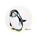 funny Penguin tattoo design idea