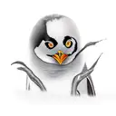 funny Penguin tattoo design idea