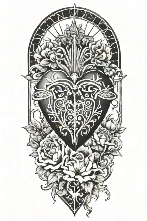 sacred heart tattoo design idea