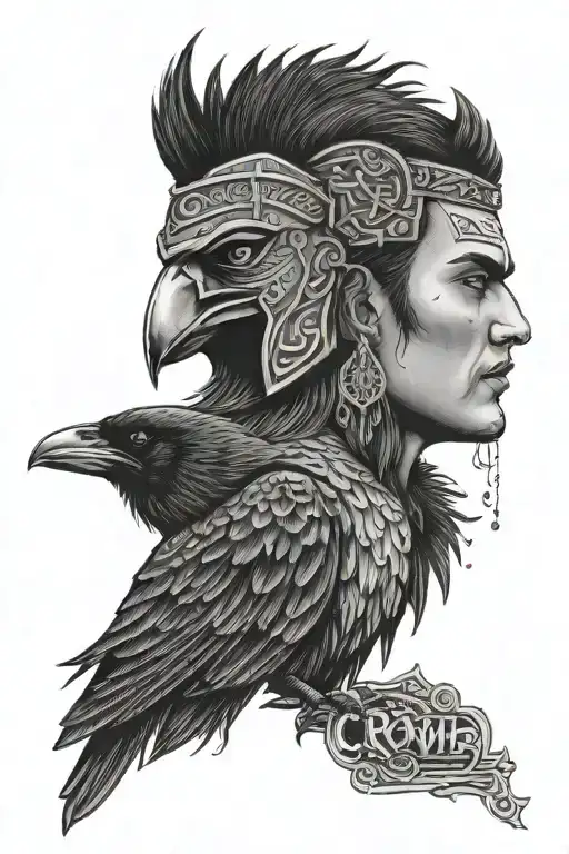 crow casino viking elvis twin peaks   tattoo design idea