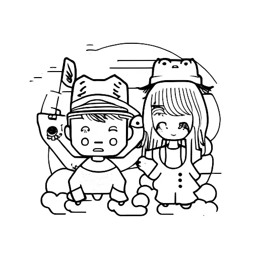 Korean and Australian couple tattoo design idea