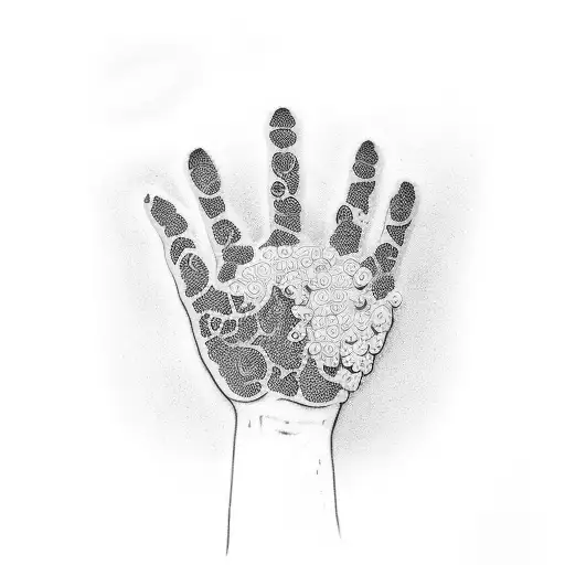 Hand and paw tattoo design idea