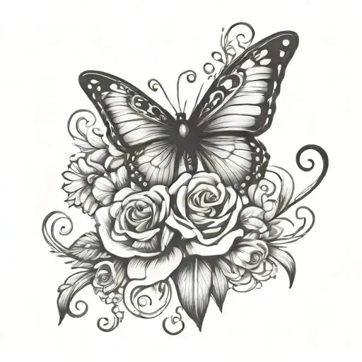 224 in a girly font and a small design tattoo design idea