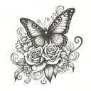 224 in a girly font and a small design tattoo design idea