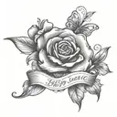 224 in a girly font and a small design tattoo design idea