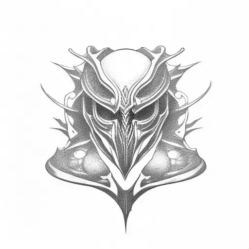 Incorporate malenia's favorite video game, Elden Ring, into a blackwork design tattoo design idea