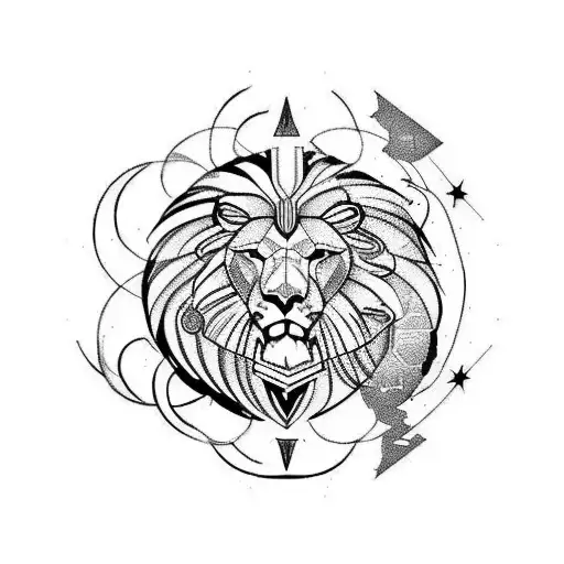 lion scorpio Sagittarius tattoo design idea