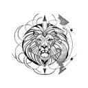 lion scorpio Sagittarius tattoo design idea