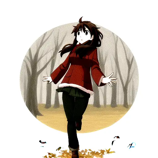 a cold weather with leaves falling from trees  tattoo design idea