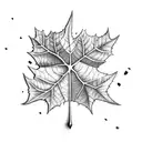 a cold weather with leaves falling from trees  tattoo design idea