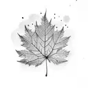 a cold weather with leaves falling from trees  tattoo design idea