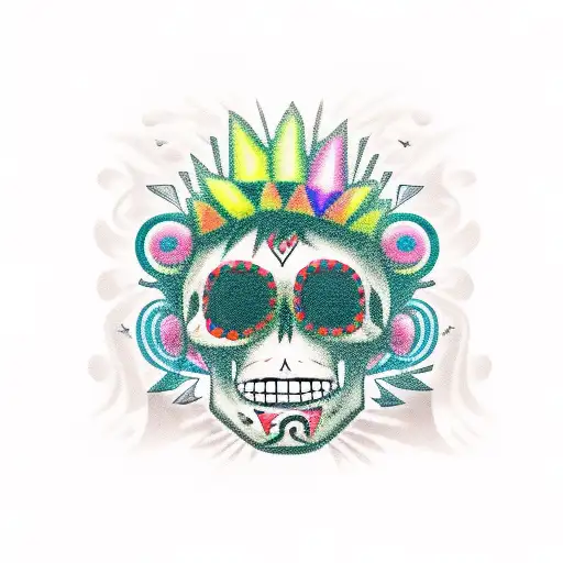 A Day of the Dead musician playing a Gorillaz song tattoo design idea