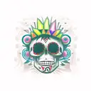 A Day of the Dead musician playing a Gorillaz song tattoo design idea