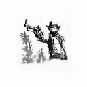 Red dead redemption 2 gun tattoo design idea