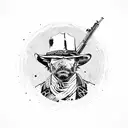 Red dead redemption 2 gun tattoo design idea