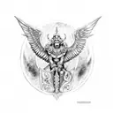 neptun on his throne, holding his trident tattoo design idea