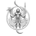 neptun on his throne, holding his trident tattoo design idea