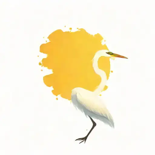 Egret tattoo design idea