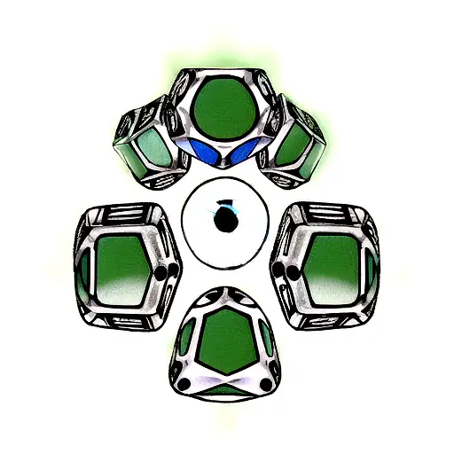 Twenty-sided dice baldur gates styled tattoo design idea